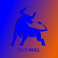 design de logotipo de touro azul. Inspiração de design exclusivo de logotipo de búfalo. vetor