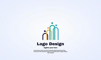 modelo de design de logotipo de link de família de ideia abstrata vetor