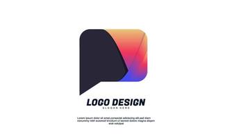 logotipo de bate-papo vetorial de estoque criativo para a marca da empresa com design plano multicolorido vetor
