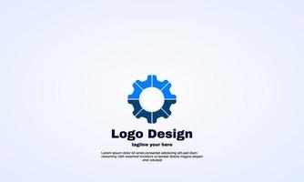 modelo de design de logotipo de engrenagem vetorial abstrata cor azul criativa vetor