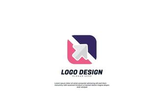 logotipo moderno de seta de ideia criativa abstrata de estoque para empresa ou negócios coloridos com modelo de design plano vetor