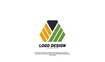 logotipo moderno de inspiração criativa abstrata de estoque para negócios da empresa ou modelo de design colorido de estilo simples de construção vetor