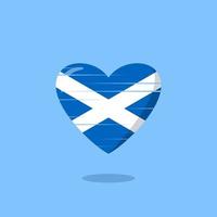 ilustração de amor em forma de bandeira da escócia vetor