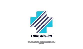 farmácia médica de logotipo criativo abstrato para vetor de design colorido de empresa saudável