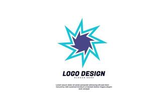ilustração de estoque inspiração criativa abstrata logotipo de estrela moderna para modelo de design de negócios ou empresa com design plano vetor