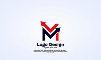 modelo de logotipo abstrato letra m finanças de mercado vetor