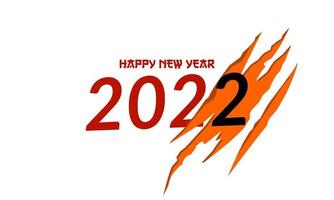 feliz ano novo chinês 2022, ano do tigre com marcas de garra no papel. vetor