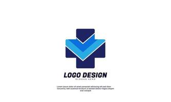 farmácia médica de logotipo criativo incrível para empresa saudável e vetor de design colorido de negócios