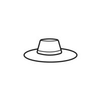 chapéu ícone linear. símbolo de contorno. contorno isolado de vetor