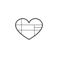 ícone linear de coração. símbolo de contorno. contorno isolado de vetor