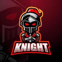 design do logotipo do knight mascote esport vetor