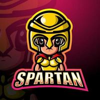 design de logotipo esport de mascote guerreiro espartano