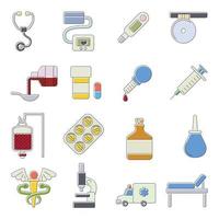 Conjunto de ferramentas médicas doodle drogaria hospital suprimentos  equipamentos farmacêuticos e pílulas elementos de primeiros socorros dos  desenhos animados coleção de vetores