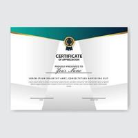 certificado criativo de modelo de prêmio de agradecimento vetor