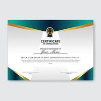 certificado criativo de modelo de prêmio de agradecimento vetor