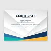 certificado criativo de modelo de prêmio de agradecimento vetor