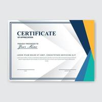 certificado criativo de modelo de prêmio de agradecimento vetor