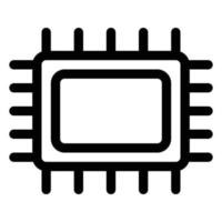 linha preta e branca de ícone de computador vetor
