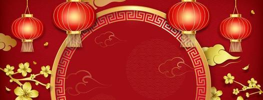 fundo de banner do ano novo chinês vetor