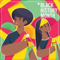 um casal comemora o mês da história negra vetor