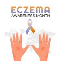ilustração vetorial do mês de conscientização do eczema