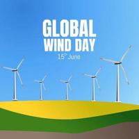 illustraton global do vetor do dia do vento.