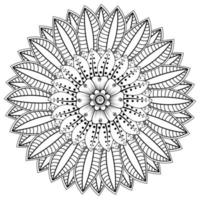 padrão circular em forma de mandala para henna, mehndi, tatuagem, decoração. ornamento decorativo em estilo oriental étnico. página do livro para colorir. vetor