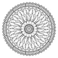 padrão circular em forma de mandala para henna, mehndi, tatuagem, decoração. ornamento decorativo em estilo oriental étnico. página do livro para colorir. vetor