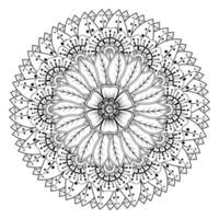 padrão circular em forma de mandala para henna, mehndi, tatuagem, decoração. ornamento decorativo em estilo oriental étnico. página do livro para colorir. vetor