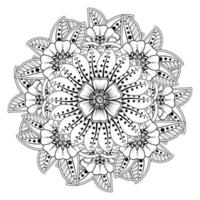 padrão circular em forma de mandala para henna, mehndi, tatuagem, decoração. página do livro para colorir. vetor