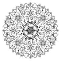 padrão circular em forma de mandala para henna, mehndi, tatuagem, decoração. página do livro para colorir. vetor