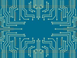 símbolo de tecnologia de linha de microchip abstrato vetor