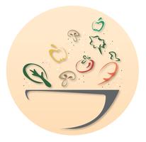 símbolo de design de tigela de salada vetor
