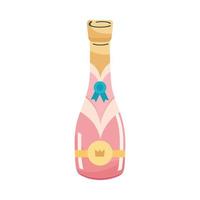garrafa de champanhe rosa vetor