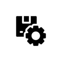 produtos personalizados ícone design configurações de símbolo vetorial, sistema, manutenção, produto, embalagem para comércio eletrônico vetor