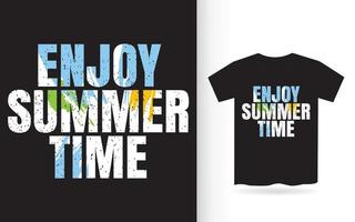 aproveite a camiseta de tipografia de horário de verão vetor