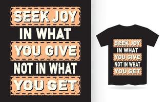 design de tipografia de citação motivacional para camiseta vetor
