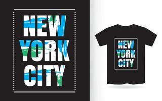 design de camiseta de letras modernas de nova york vetor