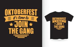 design de letras oktoberfest para camiseta vetor