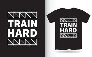 treinar design de letras duras para camiseta vetor