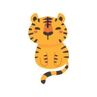 tigre de desenho animado para 2022 ano da decoração do cartão do ano novo chinês do tigre. vetor