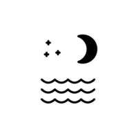 oceano, água, rio, ícone sólido do mar, vetor, ilustração, modelo de logotipo. adequado para muitos propósitos. vetor