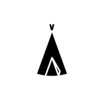 acampamento, barraca, camping, ícone sólido de viagem, vetor, ilustração, modelo de logotipo. adequado para muitos propósitos. vetor