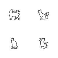 ícone de gato fofo no fundo branco vetor