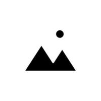 montanha, colina, monte, ícone sólido de pico, vetor, ilustração, modelo de logotipo. adequado para muitos propósitos. vetor