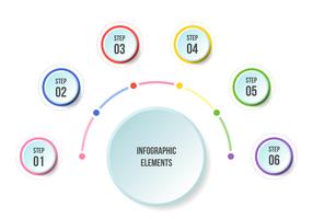 Gráfico de meio círculo, modelos de infográfico de cronograma vetor