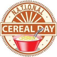 sinal do dia nacional do cereal vetor