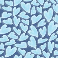 fundo de padrão de dia dos namorados sem costura com coração azul aquarela, padrão de crianças vetor