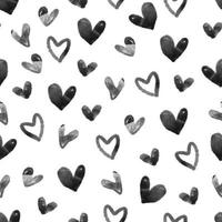 padrão de forma de coração preto simples sem costura sobre fundo branco, padrão de crianças vetor