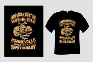 modelo de design de camiseta de motocicleta personalizada americana vetor